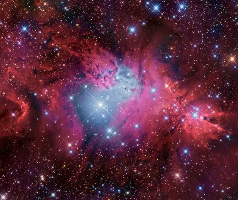 Büyük bir alana yayılan ve halen aktif yıldız oluşum bölgesi olan NGC 2264 görünümü