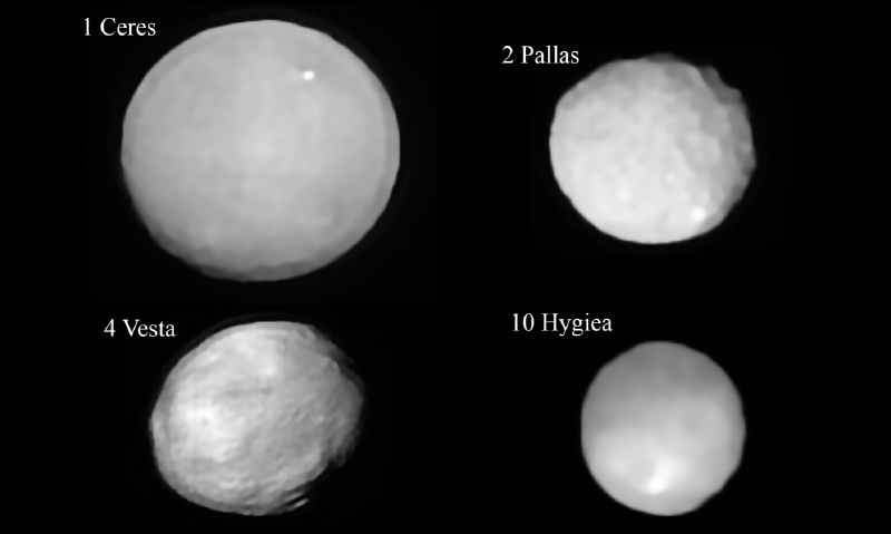 Ceres, Vesta, Pallas ve Hygiea